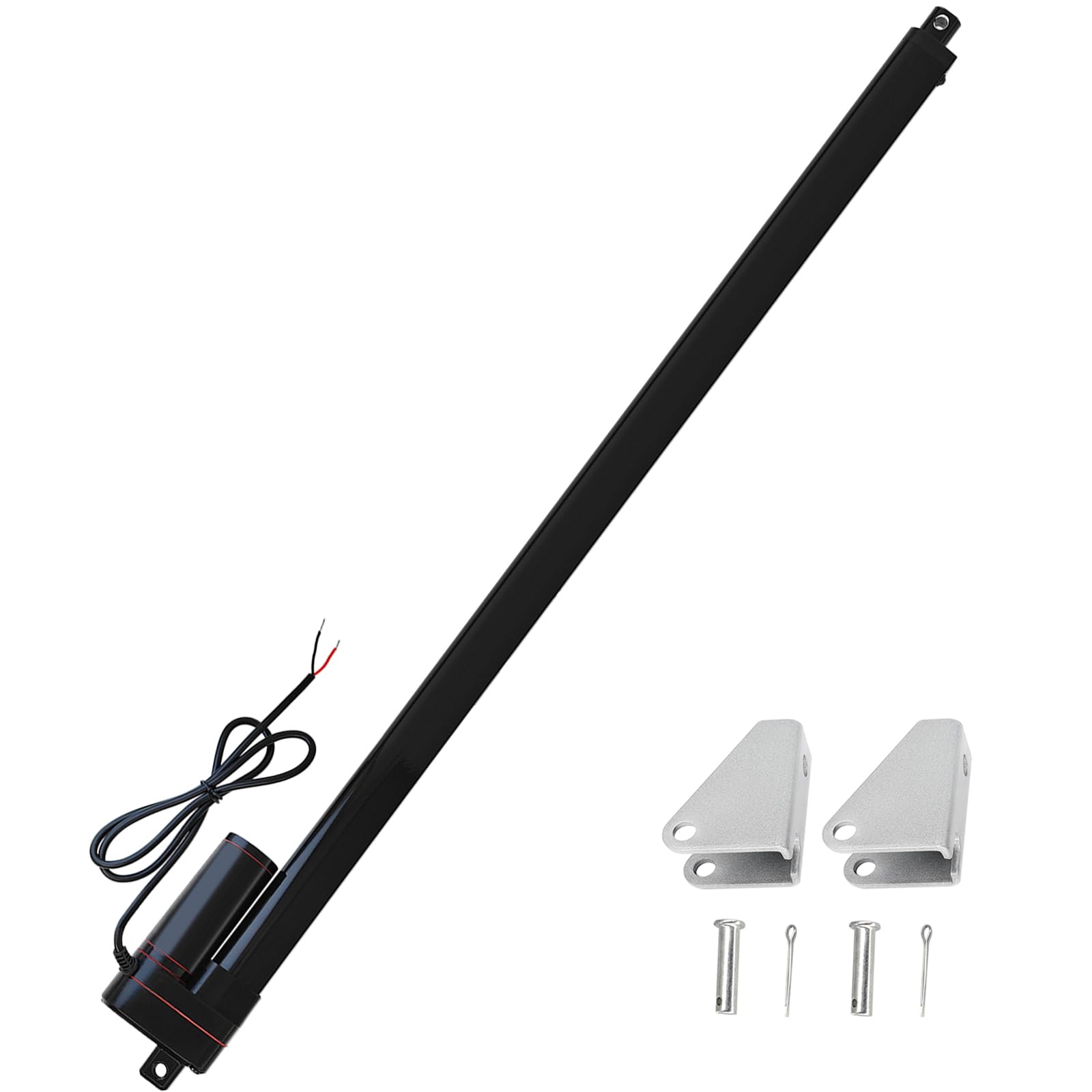 JQDML Linearantrieb, 12 V, 750 mm, robust, 1500 N, IP65, wasserdicht, 10 mm/s, mit Halterungen, für Fensteröffner, Solar-Tracker, Hausautomation