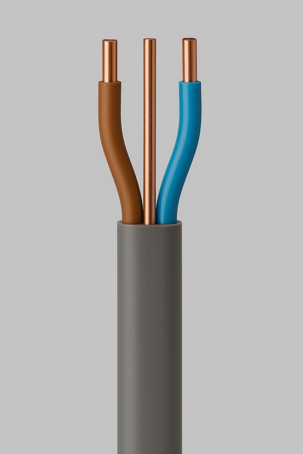 Twin and Earth Electrical Cable 6242Y | Flat Grey PVC Insulated | Various Sizes and Lengths | BASEC Approved (1.5MM, 5M)