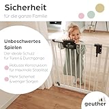 Geuther Türschutzgitter Easylock Plus | Treppenschutzgitter ohne Bohren Breite 68-76 cm | Türgitter Baby Holz-Metall | Kinderschutzgitter beidseitig öffnend | Kindersicherung Tür | Weiß