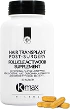 Kmax Healing Hair Transplant Post Surgery Follicle Activator Supplement – Hair Growth After Transplant, Hair Loss Function for Women and Men – Size of 120 Tablets