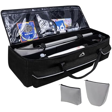 UNIHIMAL Multipurpose Telescope Bag 30 In– Padded Shock Absorbent –600D Oxford Telescope Carrying Case with Adjustable Shoulder Strap & Pockets and Extra Storage for Telescope, 40 Inches, Black Cover