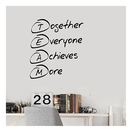 GADGETS WRAP Team Building Decor for Office Vinyl Wall Decal Team Work Office Art Decor Stickers Mural Inspirational Quote Wall Sticker Wall Decoration Decal Sticker