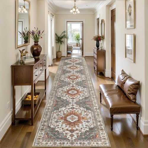 Image of Tangsoo Oriental 2.6x14 Washable Runner Rugs for Hallway, Non Slip Long Rug