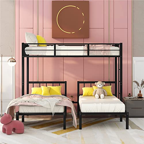 Triple Bunk Beds, Twin Over Twin/Twin Bunk Bed Metal Triple Bed Frame