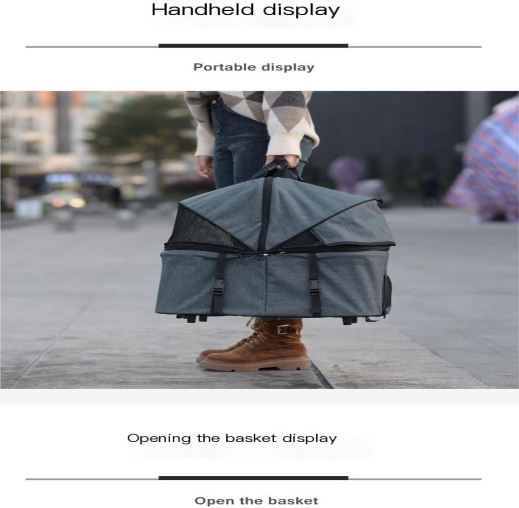 Pet Strollers Pet Stroller Detached Dog and Cat Stroller Pet Stroller Portable Lightweight Luggage Folding Scooter Pet Stroller Medium(Pink)