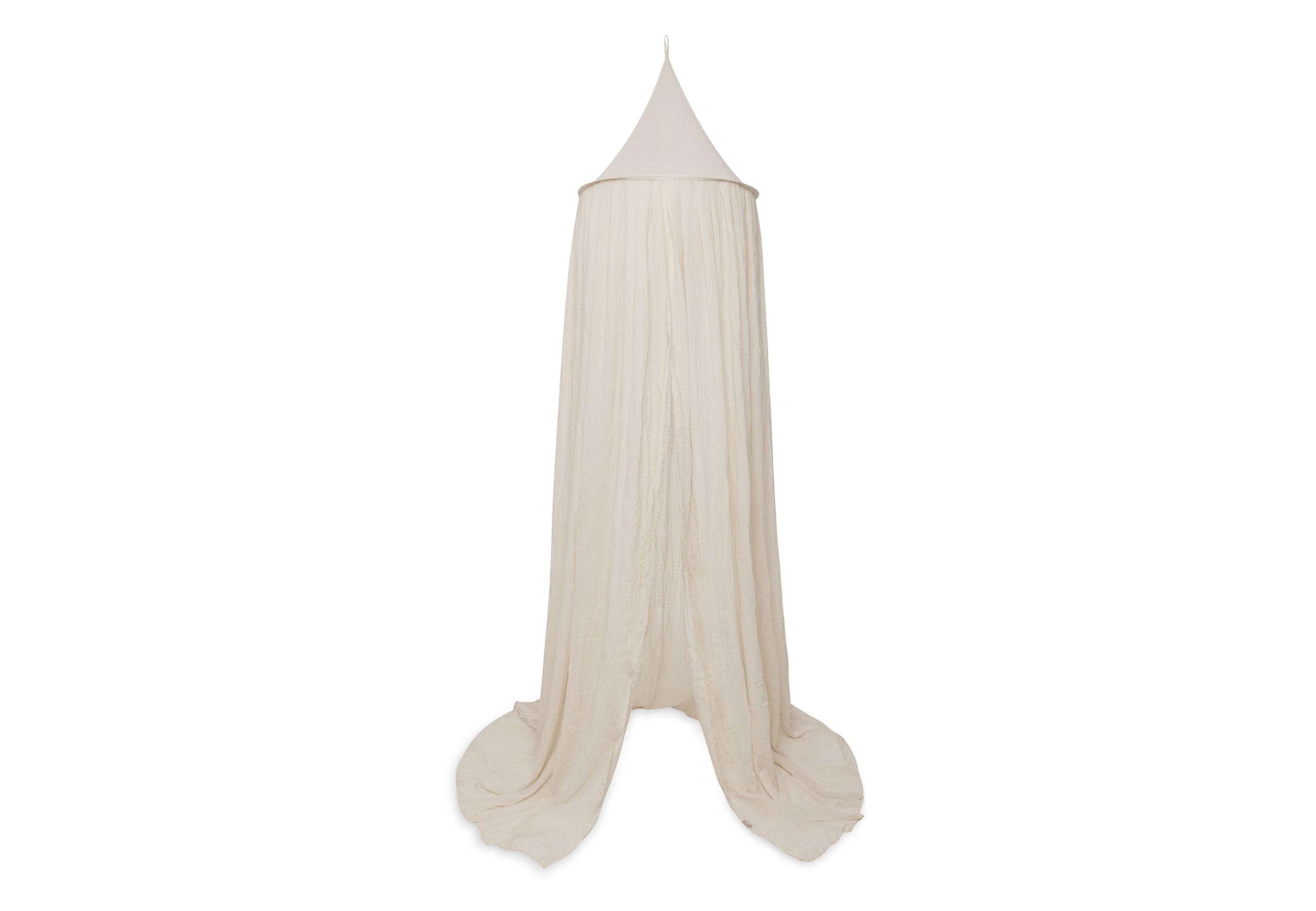 Jollein Baldaquin - Cosy Check - 245 cm - Ciel de Lit pour Chambre Bébé - Boucle Intérieure pour Mobile - Certifiée Oeko-TEX - Motif Carreaux Sand Nougat