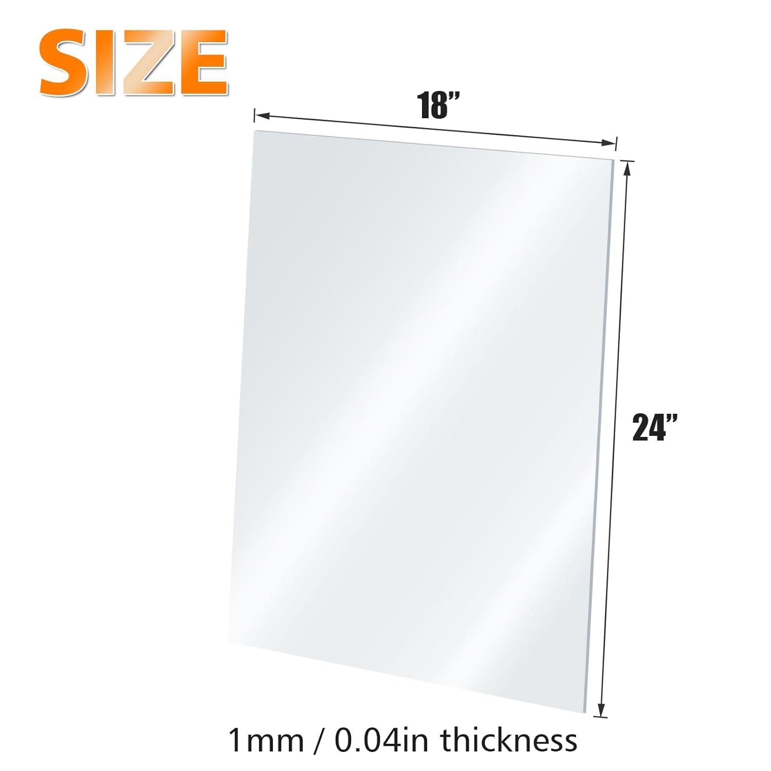 Egofine Plexiglass Sheets Acrylic Sheets 3 Pack of 18x24’’ 0.04 Thick Clear Plastic Cast Transparent Plexi Glass for Crafting Projects, Replacement Picture Frame Glass, DIY Display, Easy to Cut 18x24" Clear 3