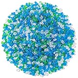 Keedolla 0.5 Lb Blue Green Betta Fish Tank Rocks Gravel Frosted Glass Beads, 6-9mm Aquarium Rocks Fish Tank Gravel Stones Pebbles for Vase Fillers, DIY Crafts, Home Decor
