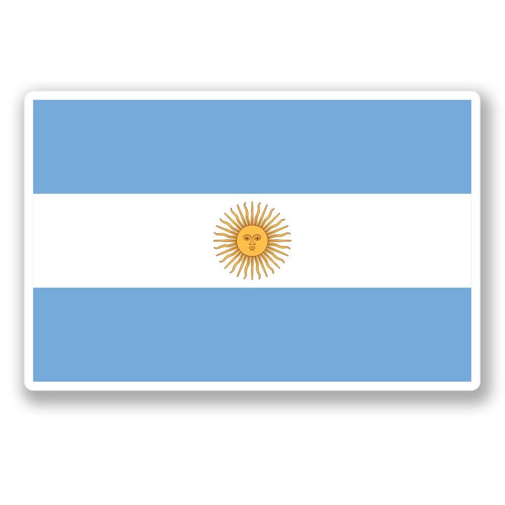 2 x 10cm/100mm Argentine Argentina Flag Vinyl Sticker Decal Laptop Travel Luggage Car Bike Sign Fun #4406