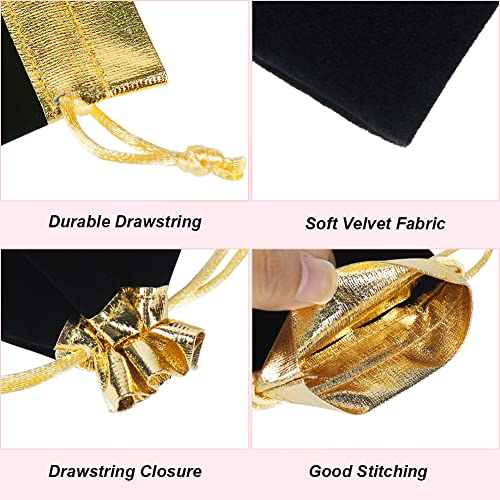 Shintop Velvet Jewelry Bags, 20Pcs 3X4Inch Velvet Pouches With Drawstrings Gift Bags For Wedding Party Favor Small Business (Black) #TOP2
