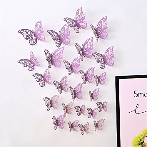 Wall Decals Beautiful Hollow Butterflies Decals Hollow-Carved Decoration Butterflies Art Wall(12PCS/Pack-611)