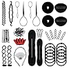 27Pcs Hair Styling Set, Hair Design Styling Tools, DIY Hair Accessories Hair Modelling Tool Kit Magic Fast Spiral Hair Braid Braiding Tool for Women and Girls
