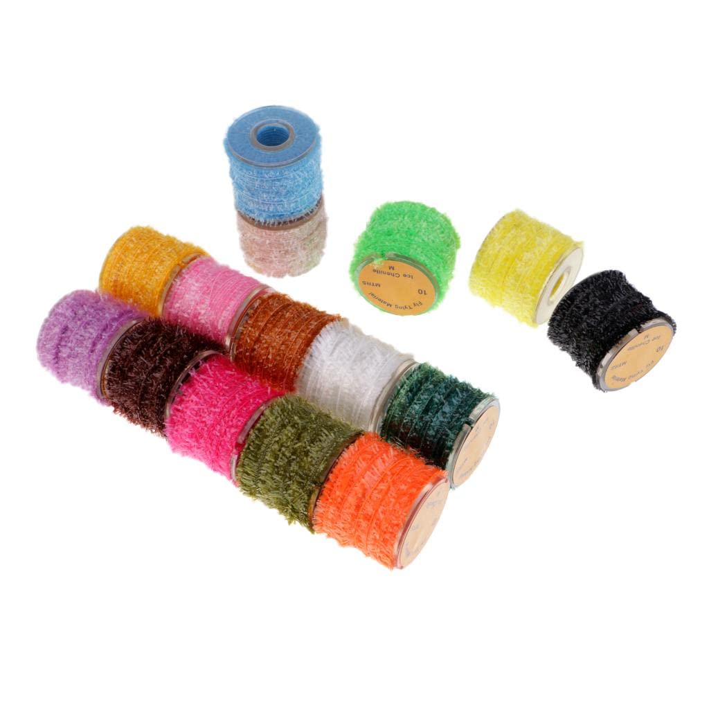 CALANDIS™ 15 Rolls Fly Fishing Tinsel Chenille Crystal Flash Line Fly Tying Materials-image-32