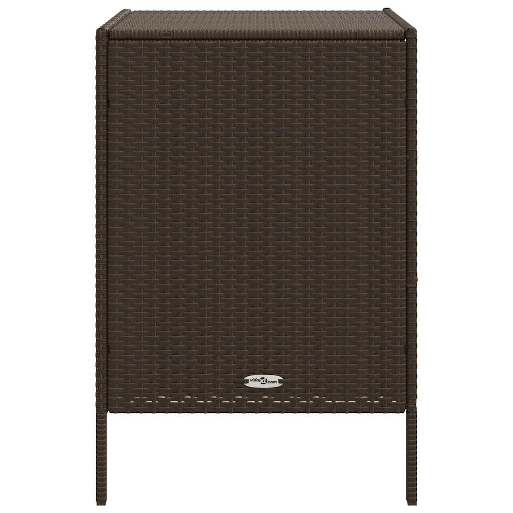 Gartenschrank Braun 55x59x80 cm Poly Rattan mit 3 Schubladen wetterfest stabil für Balkon Terrasse Outdoor, Stauraum für Kissen Auflagen Pool Zubehör und Gartenbox Organizer