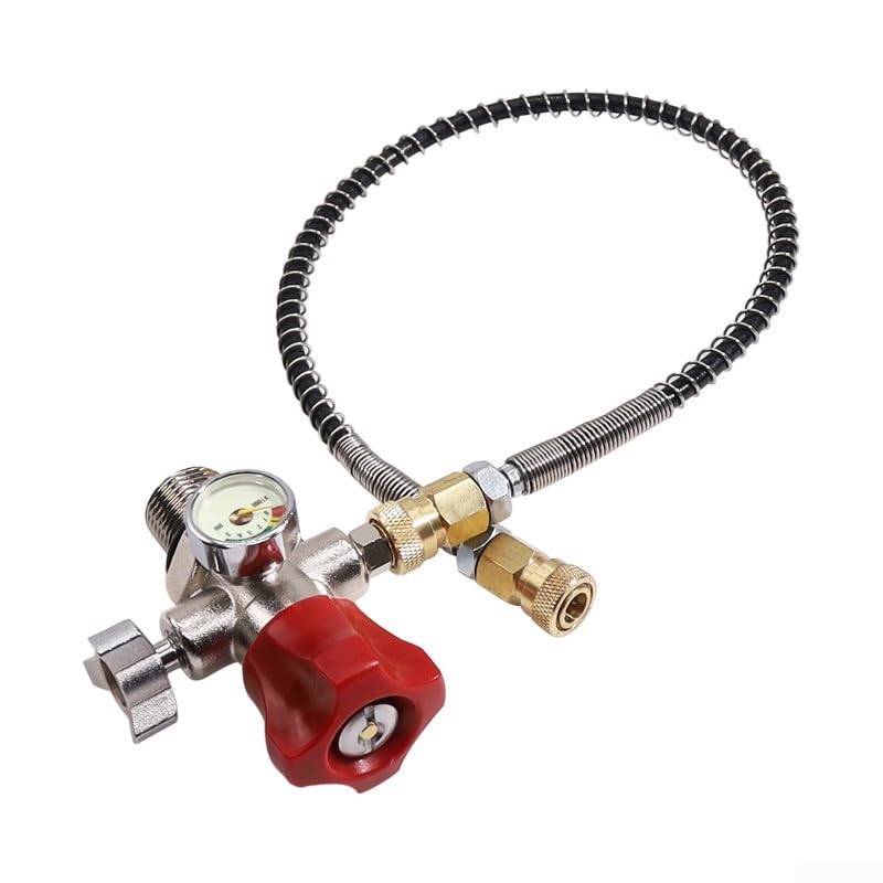 Manometro subacqueo, adattatore da G5/8 a 7/8, tubo di ricarica cilindro, doppio display luminoso, 6000 PSI ad alta precisione, per immersioni subacquee e sport acquatici all'aperto (SFC042)