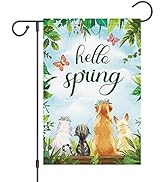 Amazon.com : Louise Maelys Welcome Spring Garden Flag 12x18 Double ...