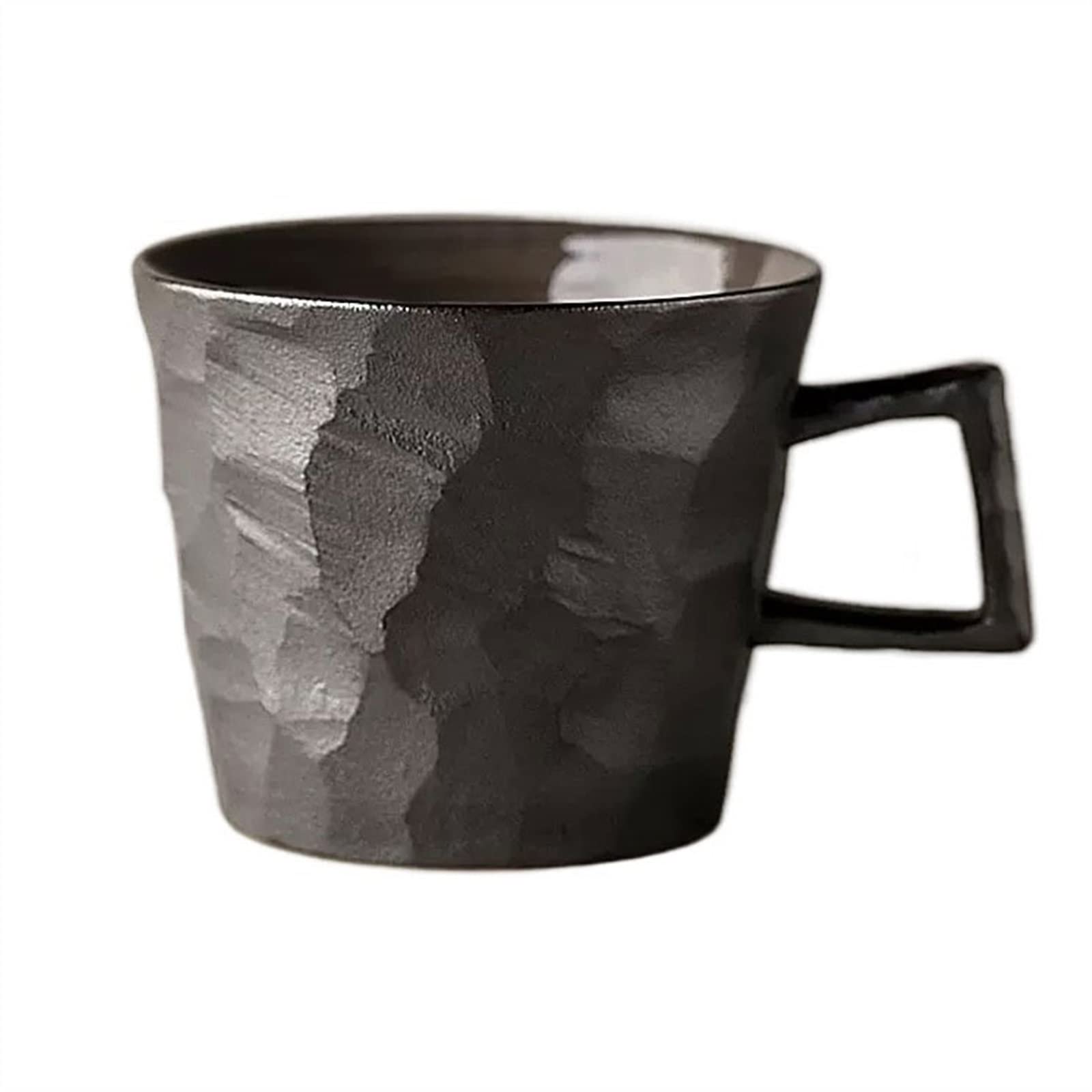 Wasserbecher 280 ML Retro Becher Steingut Kaffeetasse Einfache Haushalt Unregelmäßige Handgemachte Kaffeetasse Lsolierter Becher(C)