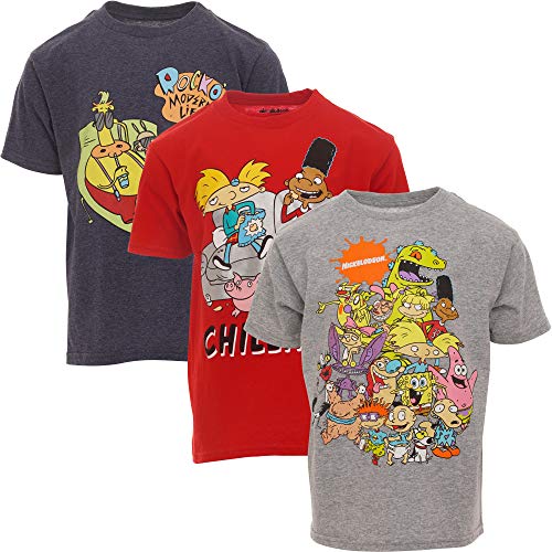 Nickelodeon Toddler Boys 3 Pack T-Shirts: Rocko Hey Arnold Spongebob Rugrats 5T cover