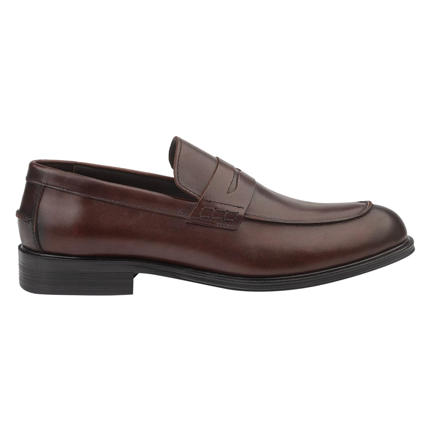 Bottega del Sarto Mocassino Saxon in Pelle Marrone con Suola in Cuoio Sartoriale, 41