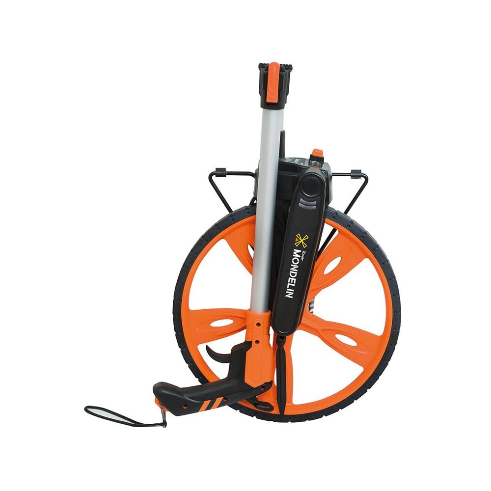 Odomètre de Mesure Manuel – Roue 1 mètre, Mesure jusqu’à 9999,9 m – Poignée Confort, Béquille Solide et Manche Pliable – Idéal Routes et Pistes
