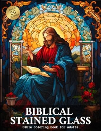 Amazon.com: Biblical Stained Glass Coloring Boook for Adults: Divine