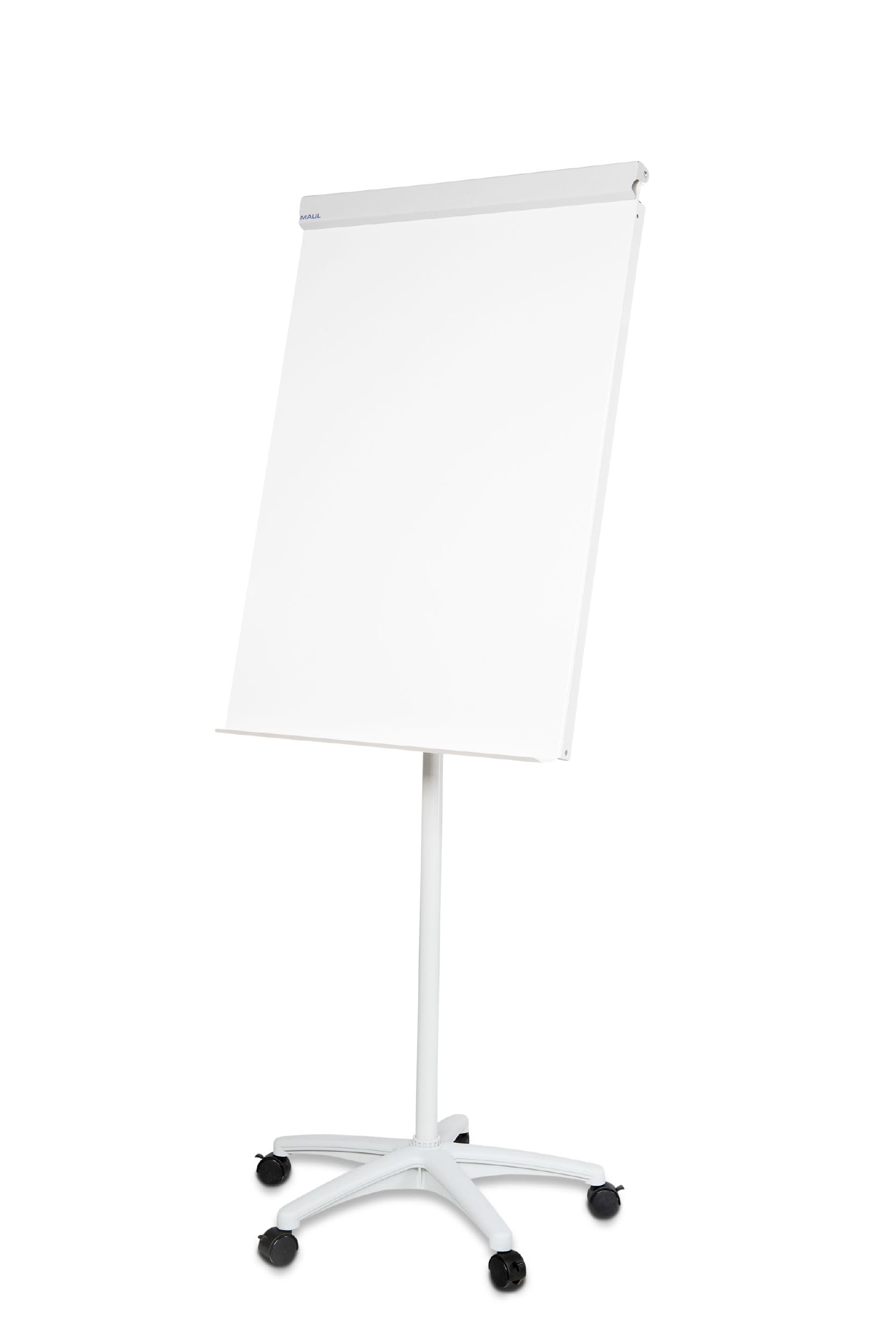 MAUL Flipchart grau mobil MAULoffice höhenverstellbar magnethaftend rollbar | stabiler Stand beim Schreiben, anpassbare Arbeitshöhe, schnell im Raum positioniert, Zubehör griffbereit, robuste Tafel