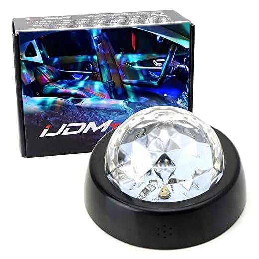 iJDMTOY USB Rechargeable Sound Active Multi-Color RGB LED Interior DJ Disco Light Ball Compatible With Car Truck RV Boat or House Office Party Club Gathering, etc