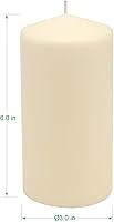 Vista 2 de Stonebriar 6 Pack Tall 3 x 6 Inch 65 Hour Long Burning Unscented Ivory Wax Pillar Candles