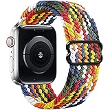 👍 【Modelos compatibles】 Nuestras bandas trenzadas iWatch Compatible con Apple Watch 38 mm 40 mm 41 mm 42 mm 44 mm 45 mm de ancho; Compatible con Apple Watch series 7, 6, SE, 5, 4, 3, 2, 1. NOTA: Solo correa deportiva, sin reloj incluido.