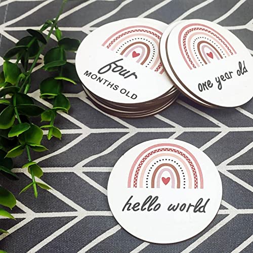madeira Milestone mensais - Arco-íris Madeira Cartões Marcos Mensais | Cartões anúncio do bebê, marc
