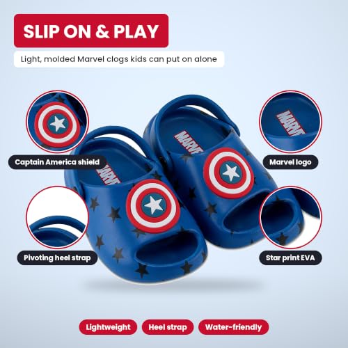 Marvel Spiderman Kids EVA Clog - Molded Open Toe EVA Clog Shoes for Boys & Girls Featuring Spiderman, Captain America, and Ironman (Blue, 8) - image 2