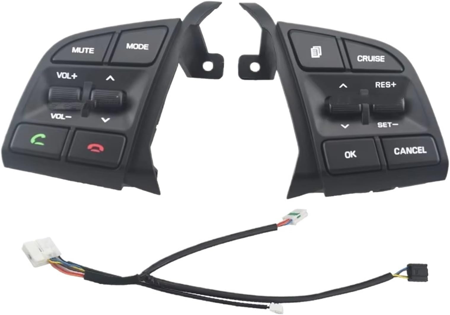 Steering Wheel Switch Control Multifunction Steering Wheel Cruise Control Remote Volume Switches Buttons with Wire for Hyundai for Tucson 2015-2019