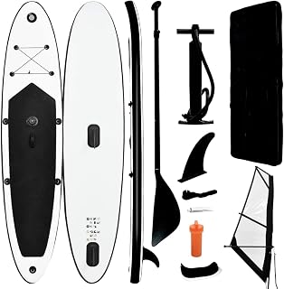 DCRAF Colour: Black and white-Inflatable Stand Up Paddleboard with Sail Set Black and White