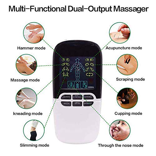 Back Massager, Acupuncture Electric Digital Therapy Neck Back Machine Massage Electronic Pulse Stimulator Body Care,White #TOP3