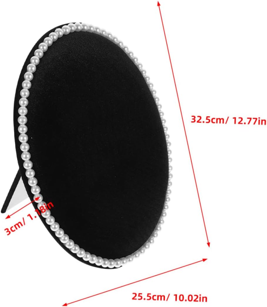 PRETYZOOM Wall-mounted Earring Display Rack Large Oval Velvet Jewelry Organizer with Pearl Board for Earrings and Studs Storage, Desktop Hanging Holder for Home Jewelry Organization