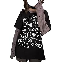 Y2K Emo Grunge Teen Girl Shirts Women Cutecore Long Sleeve Striped Graphic Tshirt 2000s Alt Top Clothes