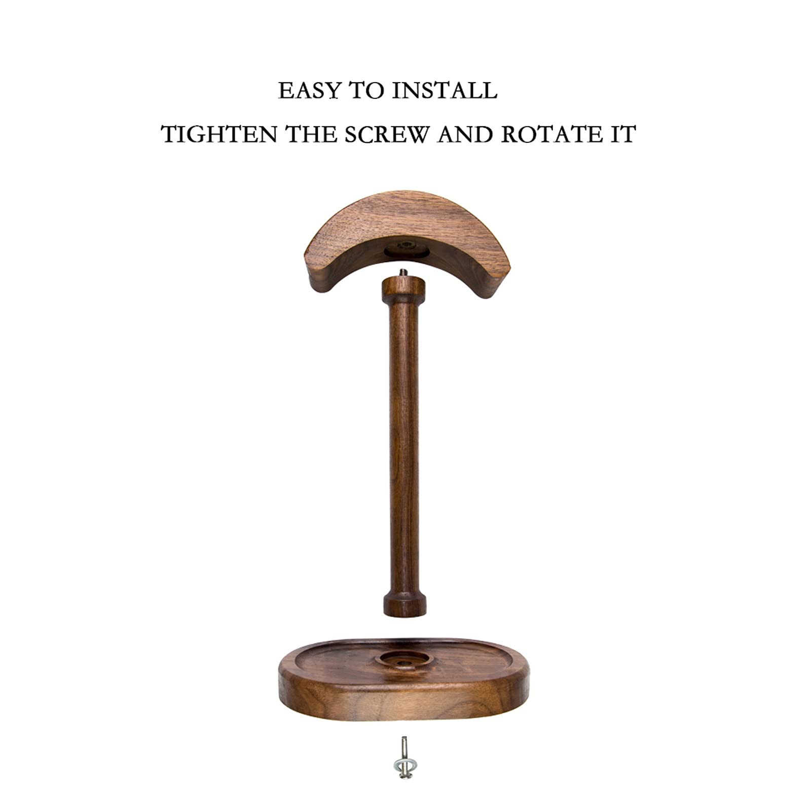 Supporto Cuffie Black Walnut Headphone Stand Desktop Holder Holder Holder Display Display Display Creativo Multifunzionale in Legno massello Auricolare Stand Cuffie