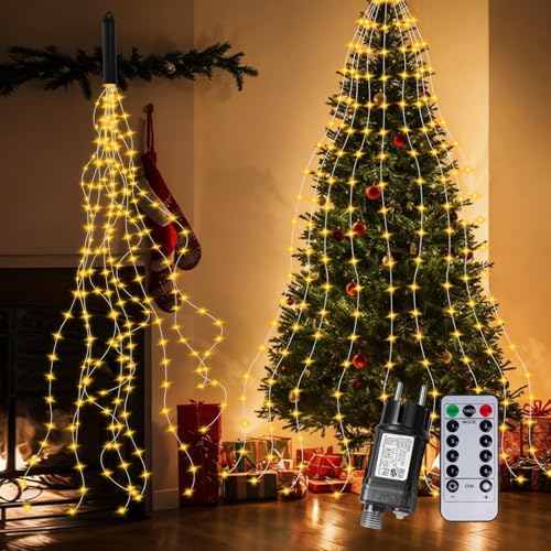 TobeBright 2M 200 LED Lichterkette Aussen,8 Modi Timer Weihnachten...