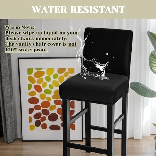 Image of Bar Stool Covers Counter Chair Slipcovers Set of 4,Black | Stretch Barstool Seat Covers,Washable Removable Pub Tall Stool Slipcover,Bar Chair Cover for Kitchen Dining Room Cafe