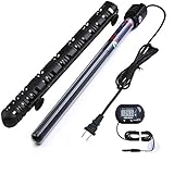 Submersible Aquarium Heater Explosion-Proof Auto Thermostat Fish Tank Heater with Protective Sleeve & Suction Cup, Digital Temperature Readout, 300W