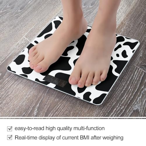 Báscula digital para baño con diseño Cow Spot y plataforma 10.2in miniatura 5