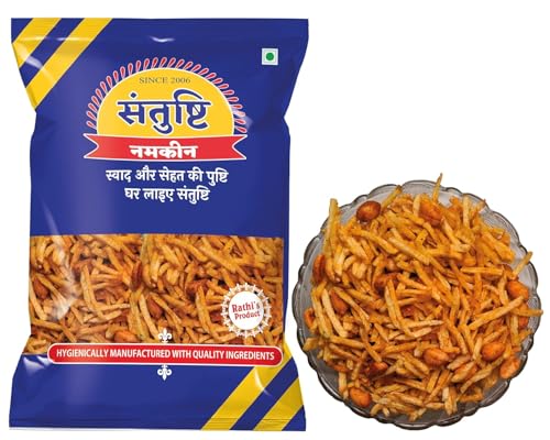 Image of Santushti Namkeen Spicy Fariyali Potato Mixture-200 Gram | Made in Groundnut Oil |Authentic Spicy Snack | Crispy Crunchy Indian Sev for Tea Time, Parties, Travel, Office and Everyday Snacking