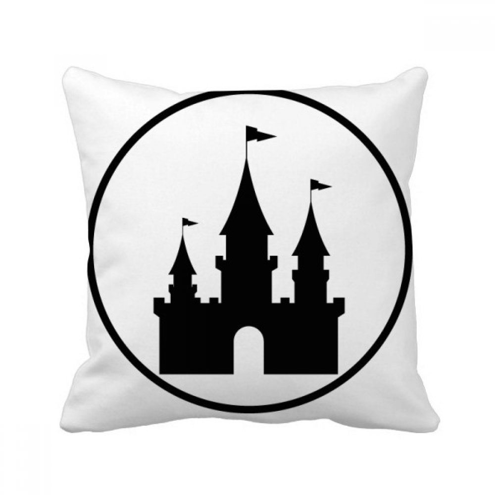 Coussin Grande Roue Noire 40x40 cm imprimé silhouette pour déco canapé salon