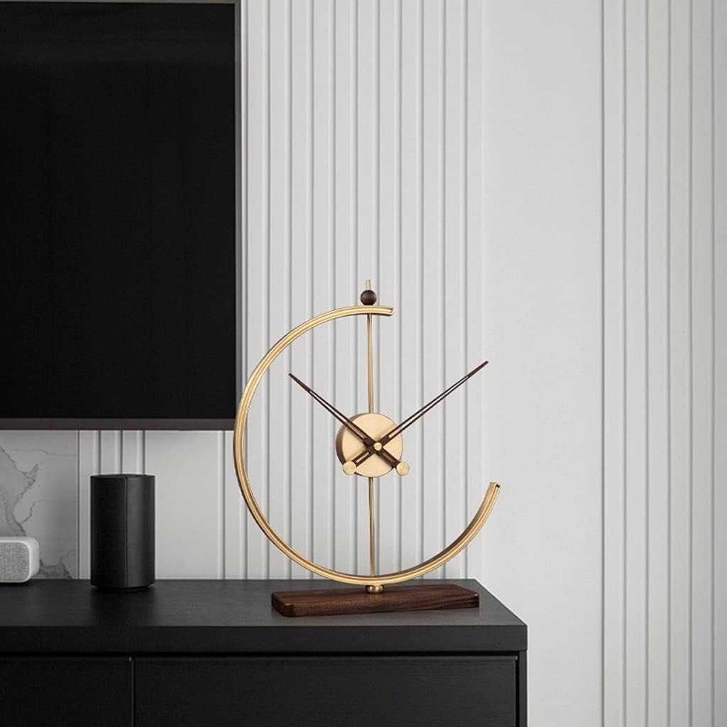 Desk Clock Clock Brass Desk Clock Modern Home Living Room Bedroom Decoration Simple Desk Clock Desktop Ornaments Desk Clock 16.33 Inches Seat Clock