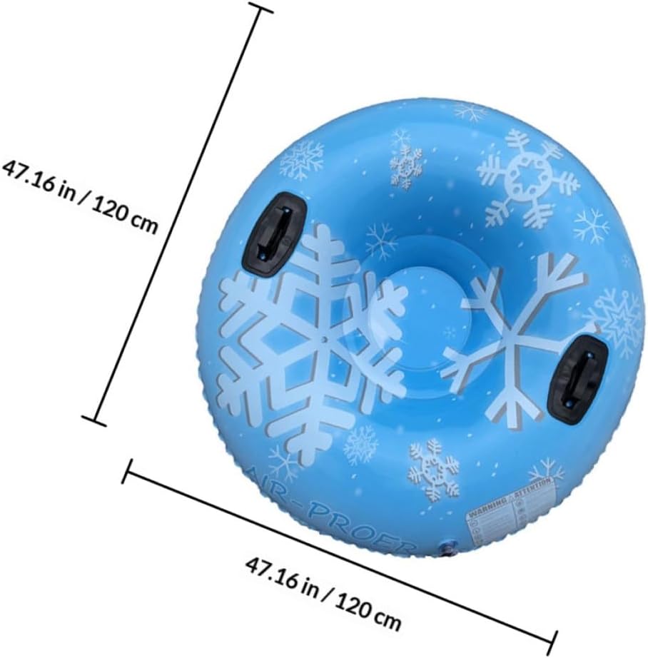 Inflatable PVC Snow Sled and Heavy Duty Snow Tube, Thickened Cold-Resistant Skiing Tool for Adults and Youth, Outdoor Winter Sledding Recreation