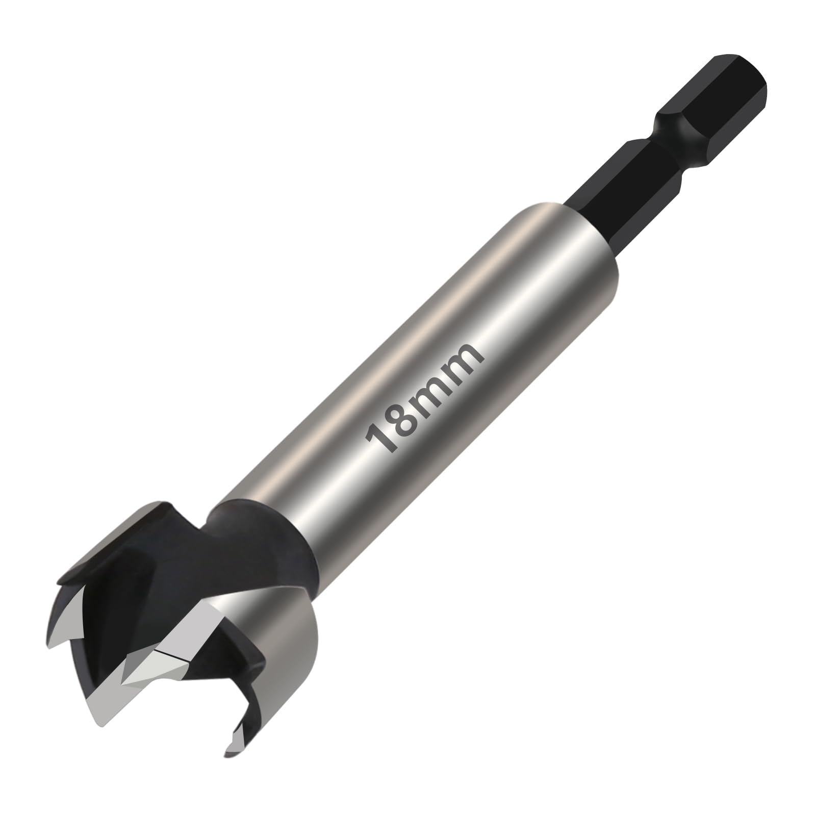 Vearter 18mm Forstner Drill Bit, High Carbon Steel Multi-Tooth Woodworking Tools with Hex Shank, Hinge Boring Hole Cutter for Solid Wood, MDF, Plastic, Particleboard, Plywood