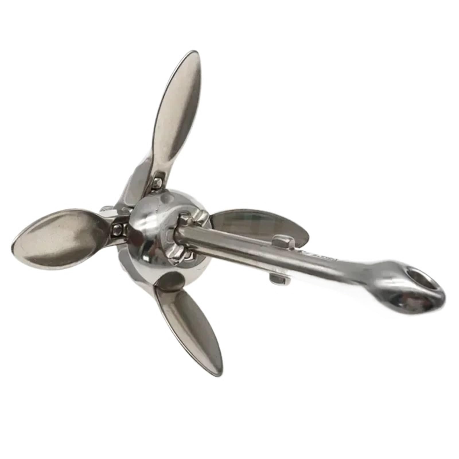 Ancla de atraque plegable for embarcaciones de 1,5 kg/0,7 kg,para lanchas rápidas, botes inflables(1.5kg Silver)