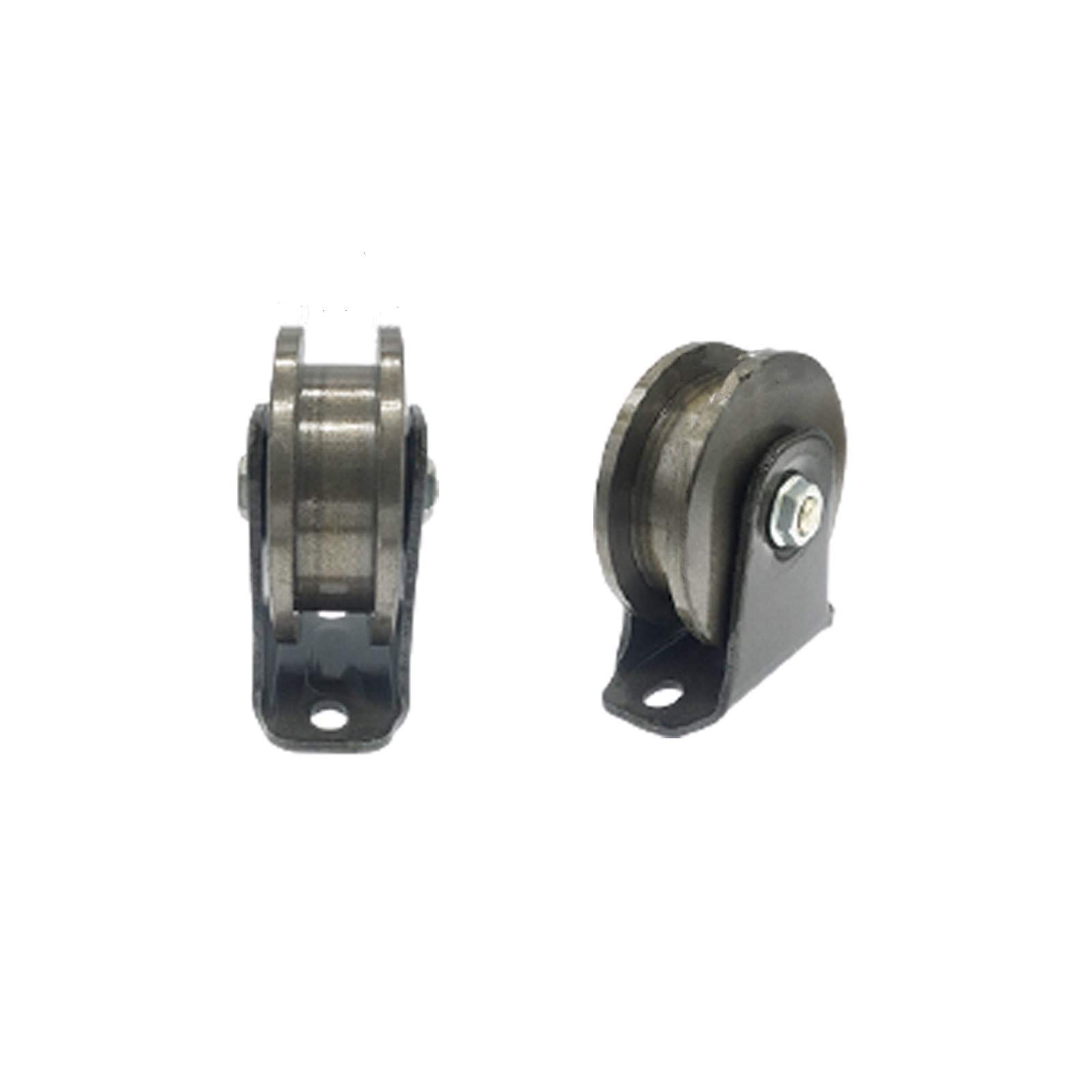 Swivel Caster Wheels, Sliding Gate Roller Wheel Double Bearings H Groove Heavy Duty Pulley,Iron Square Tube Track Castor for Furniture,Inverted Track,Industrial Machine,Rolling Gate,Pack of 2(95mm/3.7