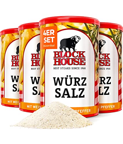 Block House Würzsalz mit weissem Pfeffer 4x 500g - in Restaurantqualität