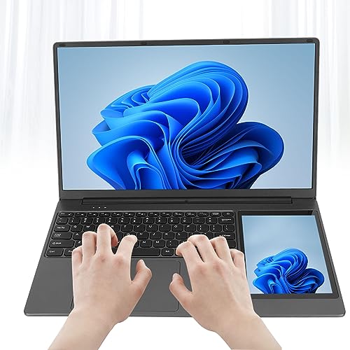 Dual-Screen-Laptop, 1920 X 1080 15,6 Zoll 7 Zoll Notebook für Win 11, Sekundärer Bildschirm mit Touch, LPDDR4 16 GB RAM, Quad-Core-CPU, Reise-Laptops, Computer mit Kamera, (16+2 – Bild 8